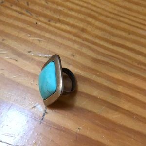 Aqua stone/silver ring